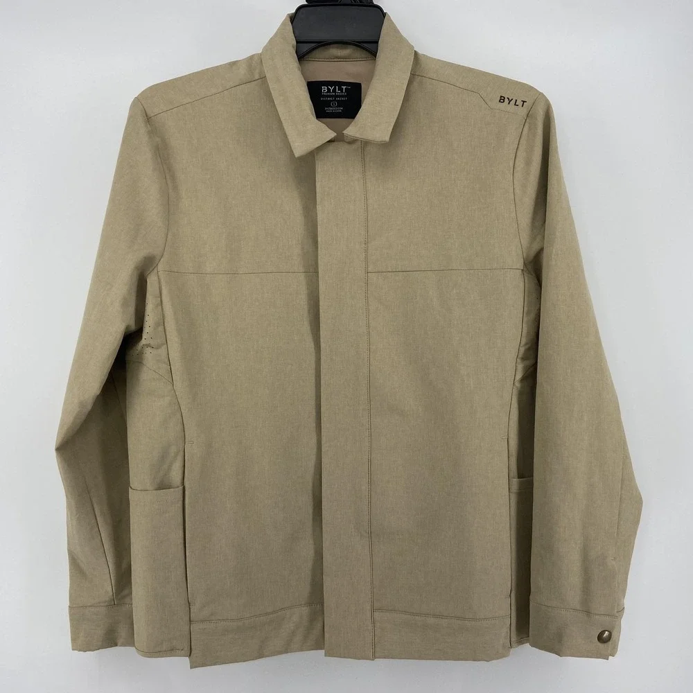BYLT District Jacket Mens‎ Small Tan District Windbreaker Vent Outdoor Hike